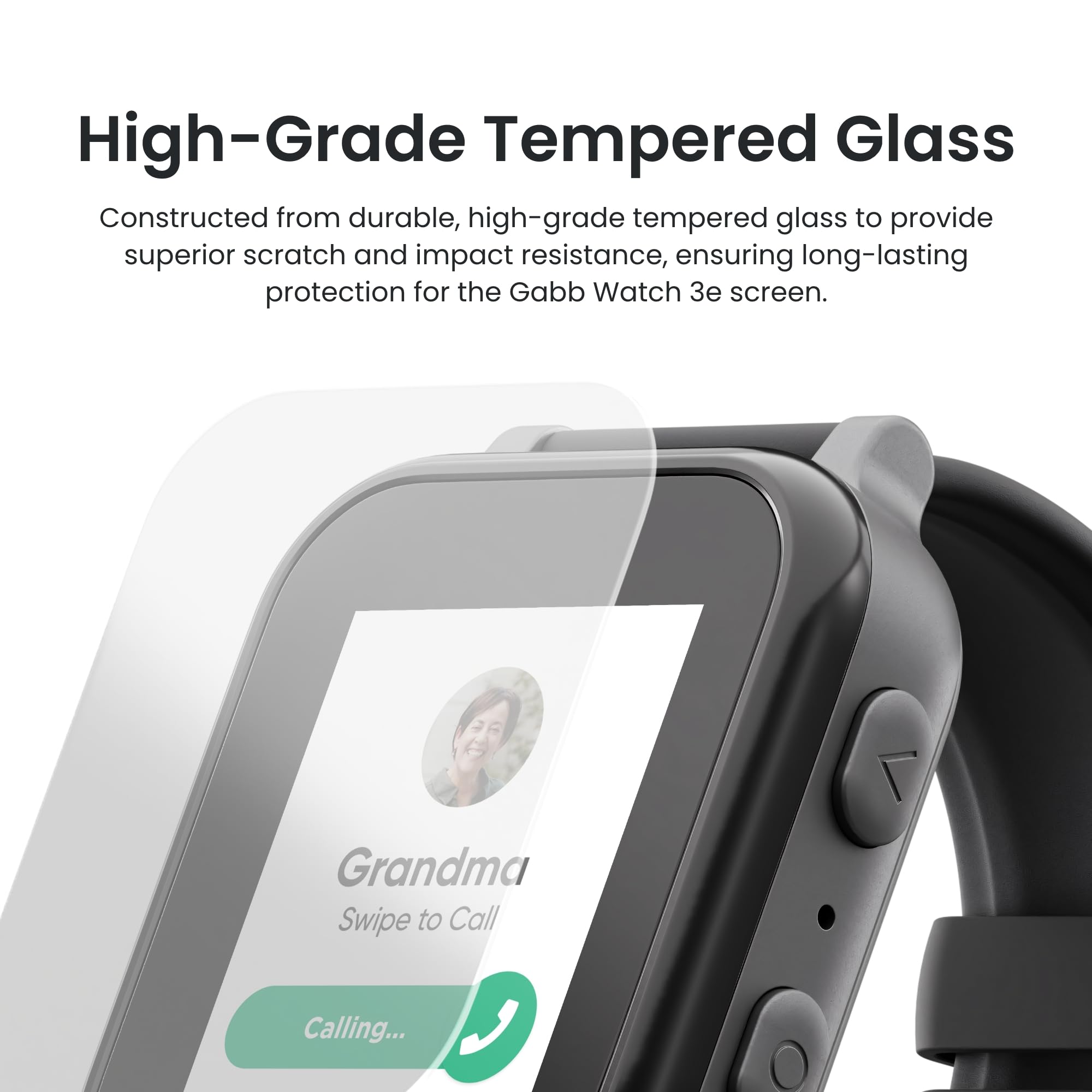 Gabb Watch 3/3E Screen Protector, Tempered Glass, Scratch Resistant, Protective Smart Watch Cover